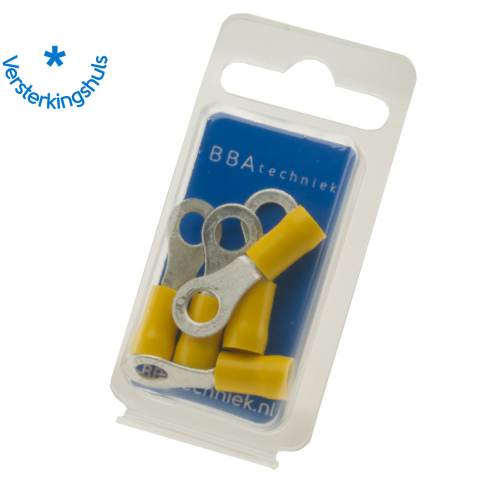 BBAtechniek artnr. 17512 - Kabelschoen ring M6 Ø6.4mm* geel (5x)