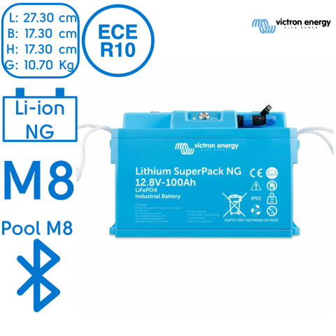 BBAtechniek artnr. 90081 - Victron Lithium accu SuperPack 12.8V 100Ah NG (1x)