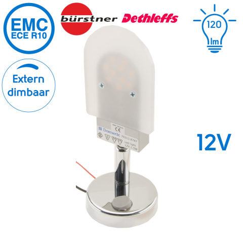 BBAtechniek artnr. 20185 - Dometic LED opbouwspot Thomas zilver 12V 1.5W (1x)