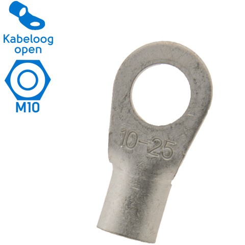 BBAtechniek artnr. 12937 - 25mm² M10 open kabeloog (25x)