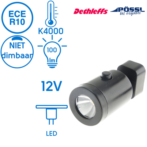 Lanciano LED spotlight zwart 100lm 4000K(1x)