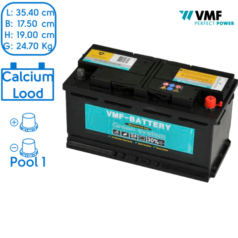 BBAtechniek artnr. 37038 - 12V 100Ah VMF start accu (1x)