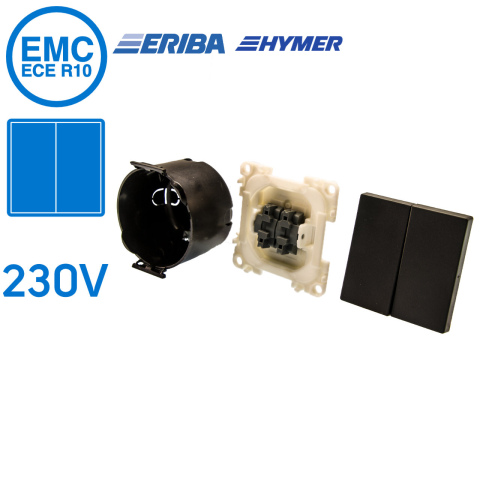 BBAtechniek artnr. 45057 - Wip-serieschakelaar 230V lei-grijs S20.000 (1x)