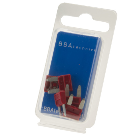 BBAtechniek artnr. 16920 - Mini steekzekering 10A rood (5x)