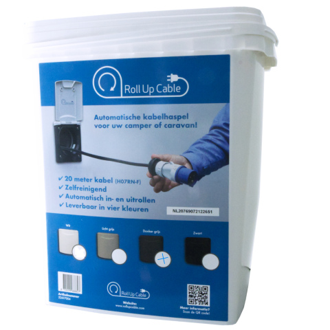 BBAtechniek artnr. 82502 - ROLL-UP-CABLE 2.0 20m donker grijs MKII( (1x)