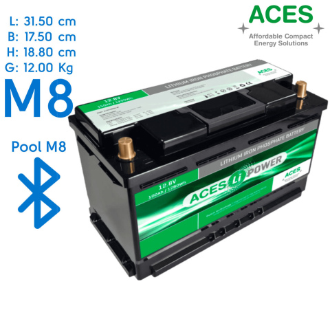BBAtechniek artnr. 37083 - 12V 100Ah Aces Lithium accu HFAS (1x)