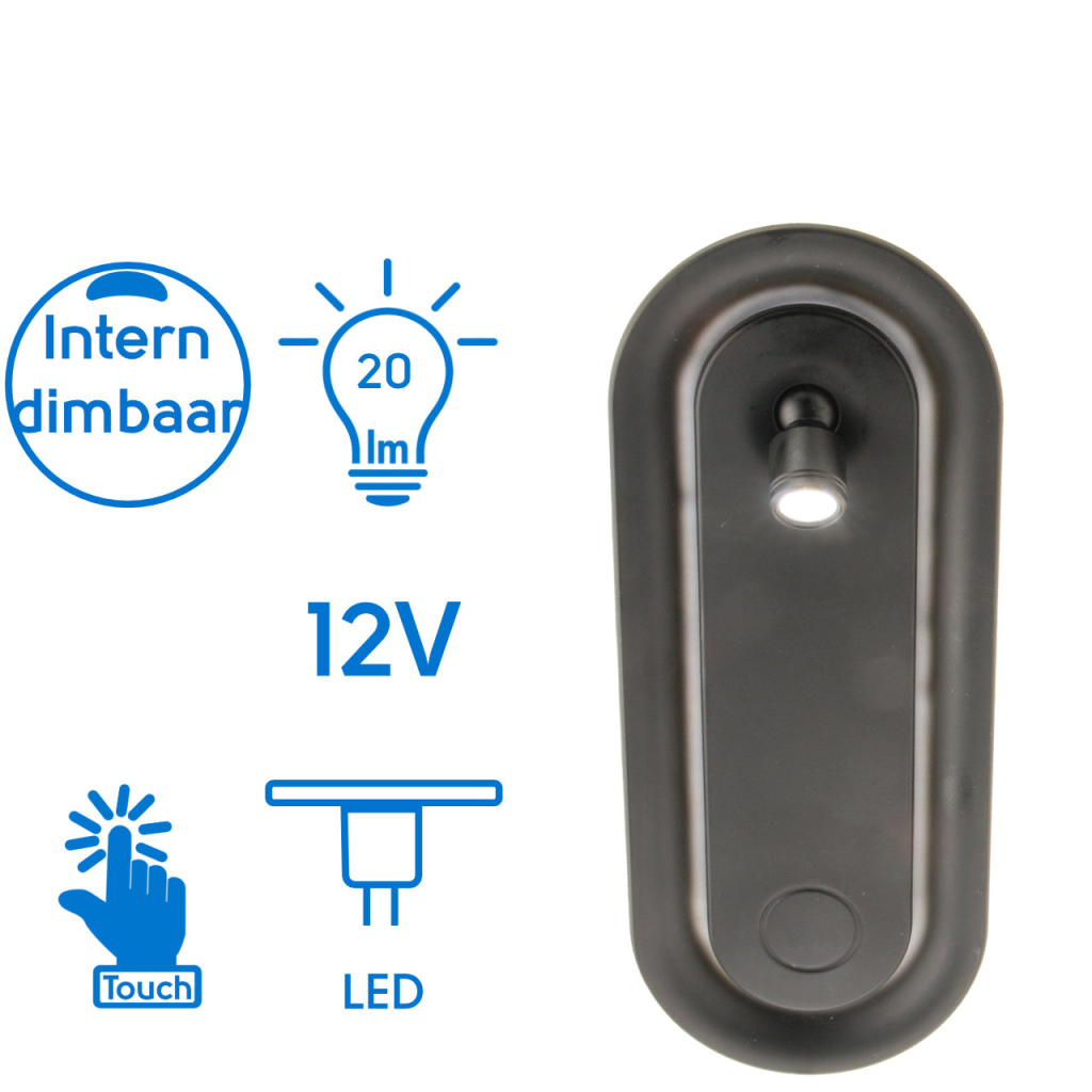 BBAtechniek - Potenza LED lamp 12V 0.4W zwart + minispot (1x)