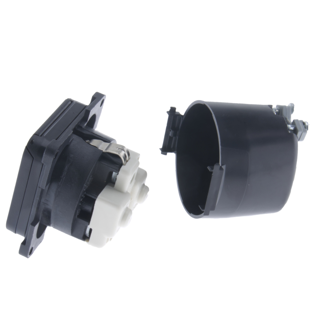 BBAtechniek - S 30.000 230V contactdoos Schuko zwart (1x)