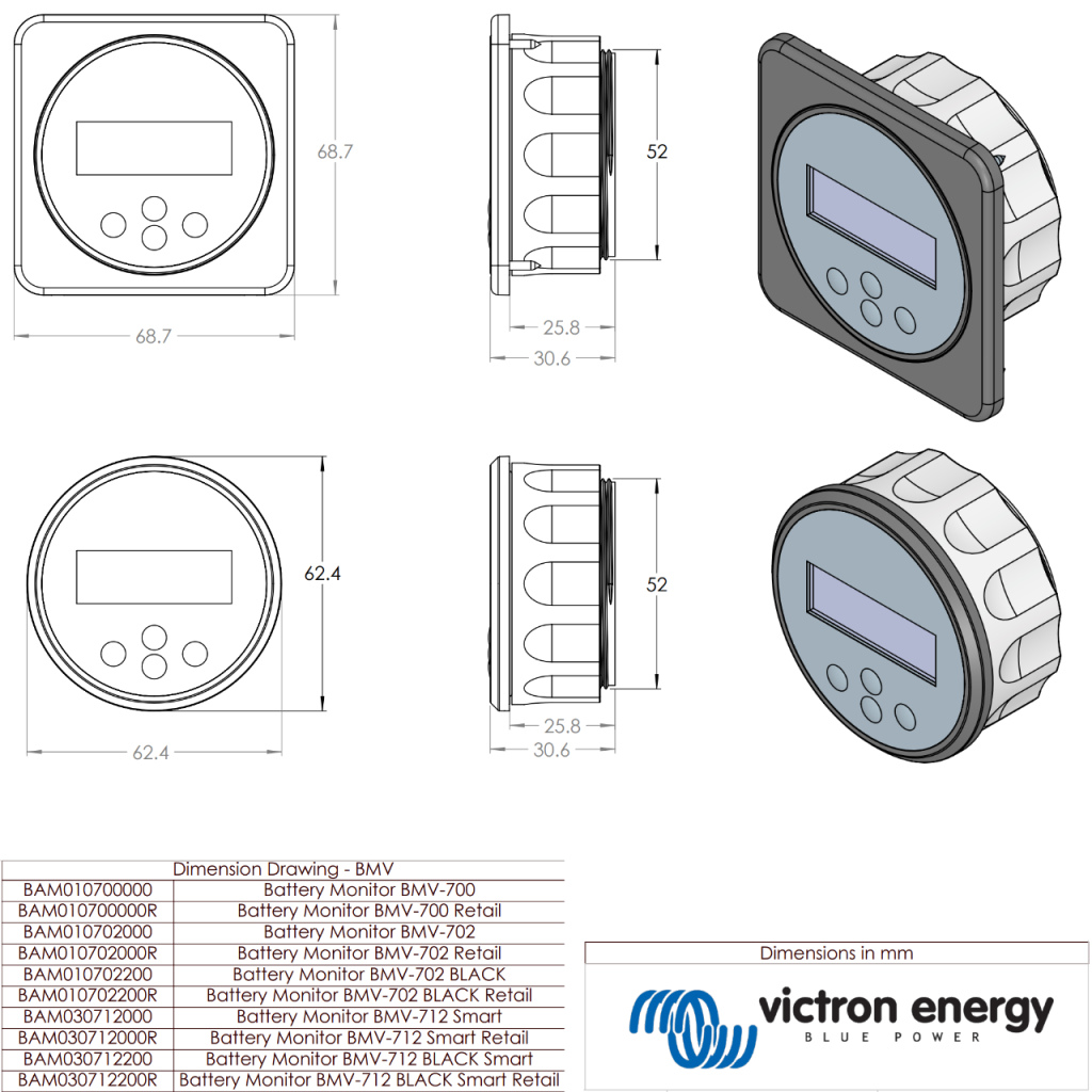 BBAtechniek - Victron BMV-712 Smart accu monitor grijs (1x)