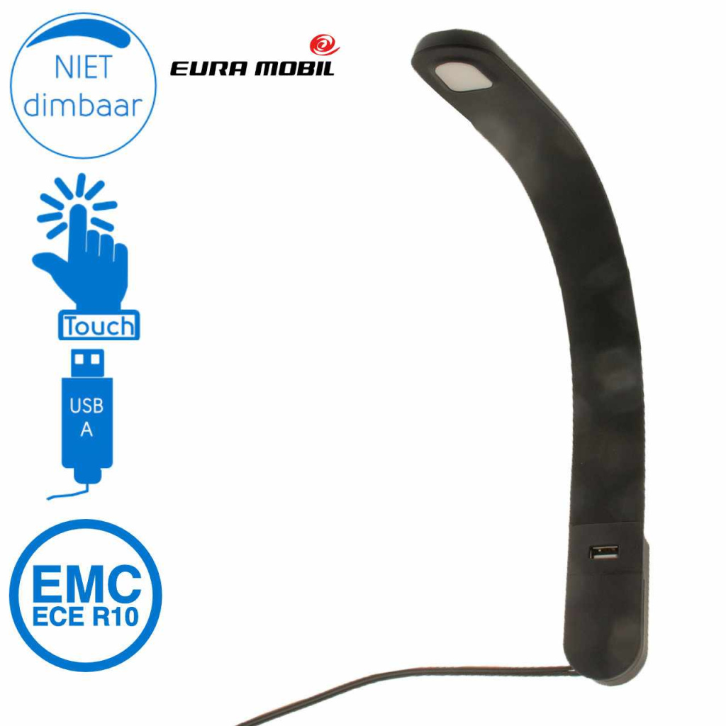 BBAtechniek - León flex LED 12V 1.2W 4100K 80lm USB zwart (1x)