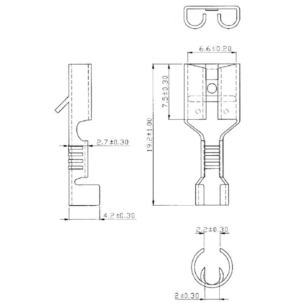 BBAtechniek - Vlakstekerhuls messing 6.3, 0.5-1.5mm² (100x)