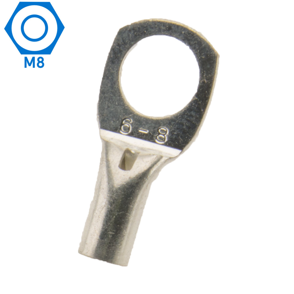 BBAtechniek - 6mm² M8 gesloten kabeloog (100x)