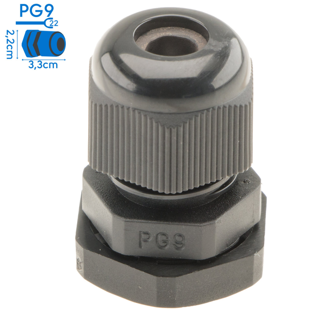 BBAtechniek - NDS wartel kabeldoorvoer 4-8mm zwart PG9 (1x)