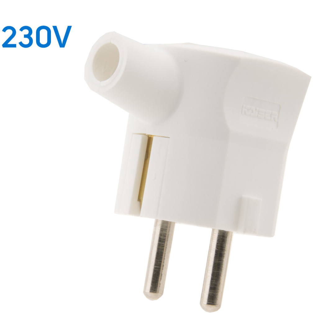 BBAtechniek - Stekker 230V met randaarde en tule haaks wit (10x)