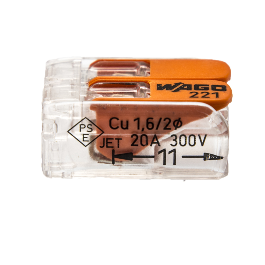 BBAtechniek - Wago verbindingsklem 221 2-voudig 0.2-4mm2 (5x)