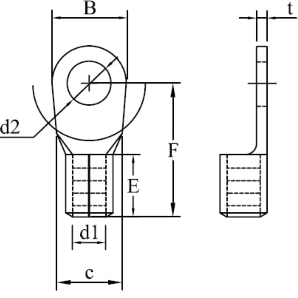 BBAtechniek - 35mm2 M8 open kabeloog (25x)