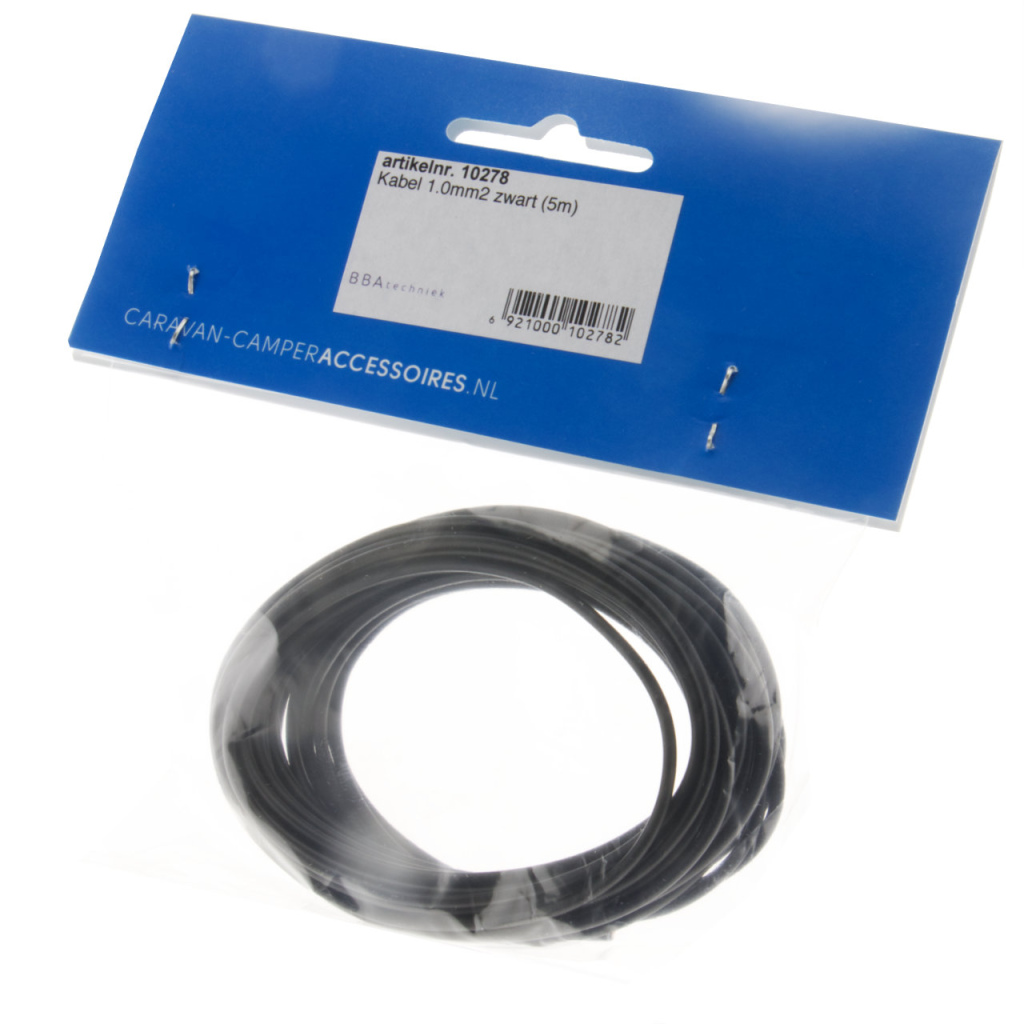 BBAtechniek - 1.0mm2 kabel zwart (5.0m)