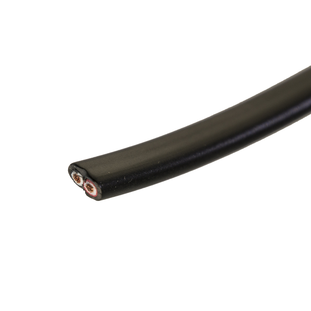 BBAtechniek - Kabel 2-aderig 2x1.0mm2 zwart- zwart/rood (100m)
