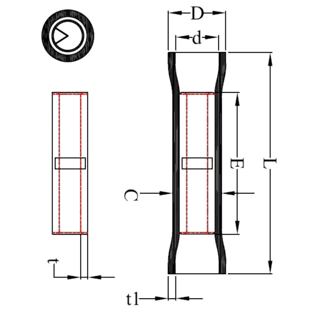 BBAtechniek - Doorverbinder Ø4.1mm rood(100x)