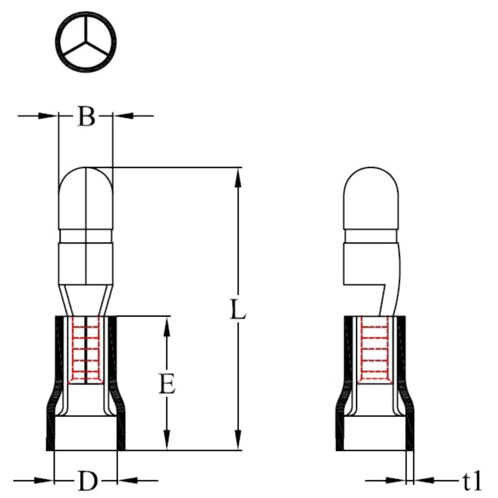 BBAtechniek - Rondsteker Ø4.0mm* rood (50x)