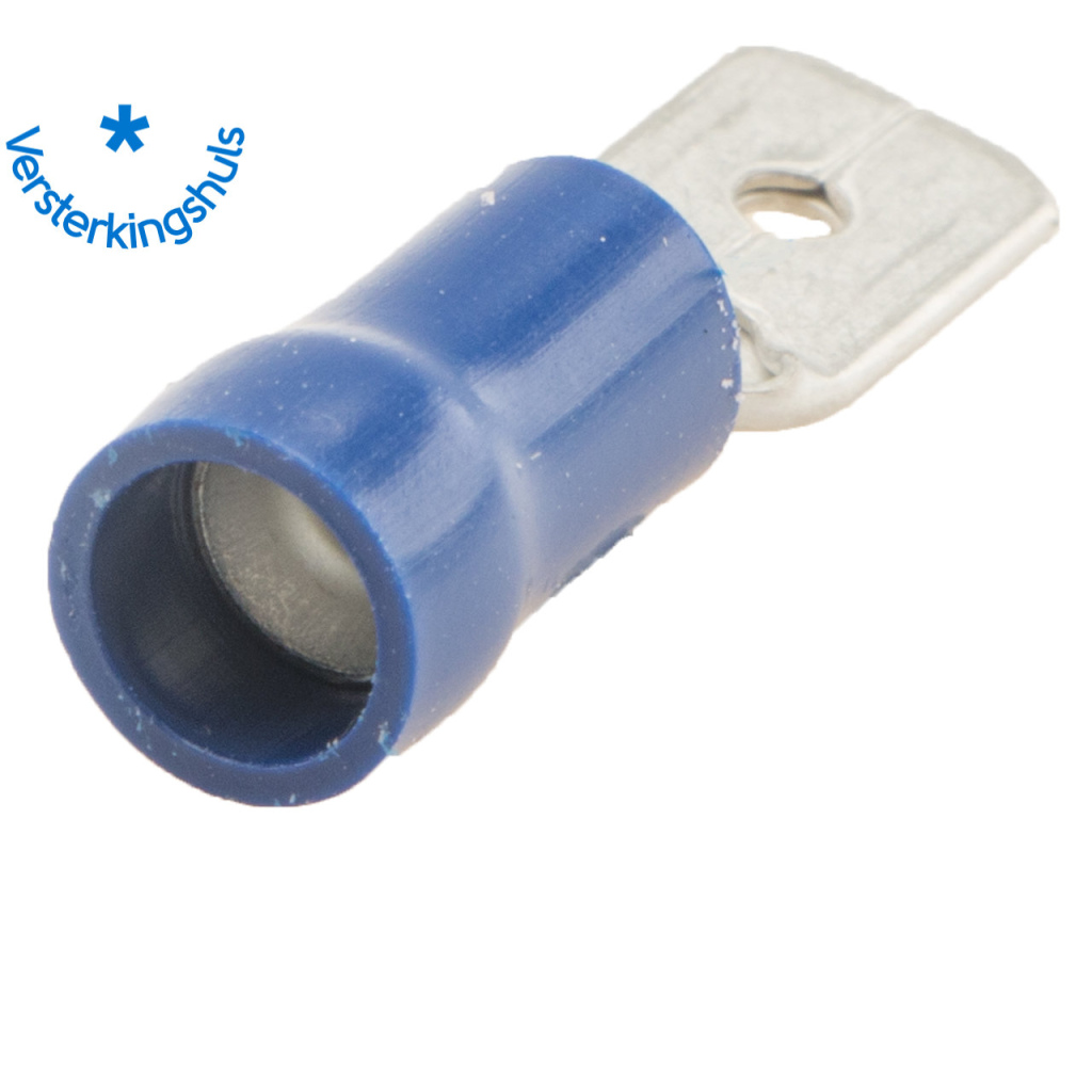 BBAtechniek - Vlaksteker 6.3x0.8mm* blauw (1000x)