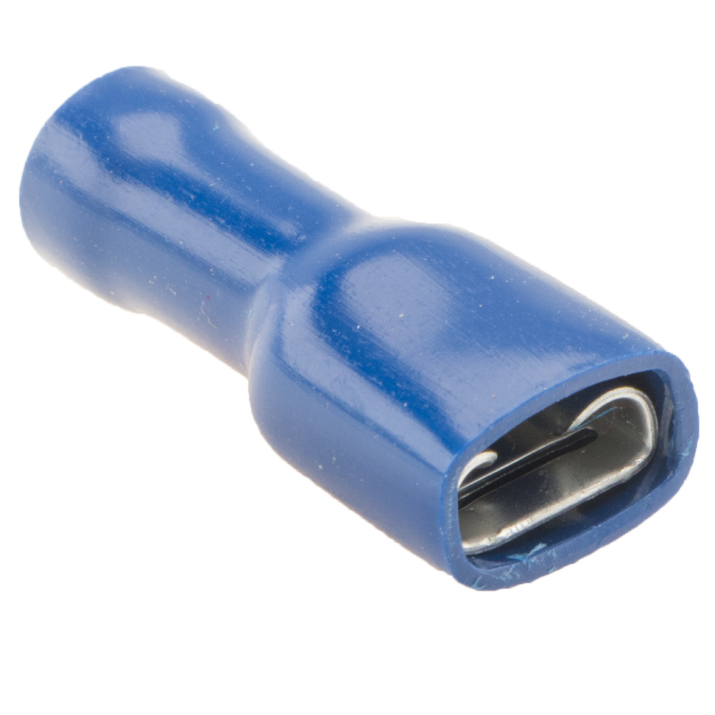 BBAtechniek - Vlakstekerhuls 6.3x0.8mm* blauw (50x)