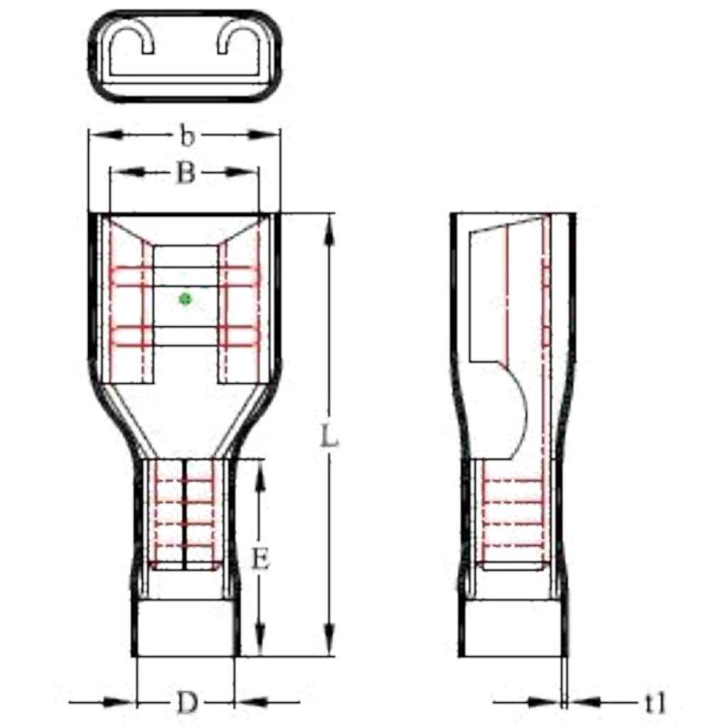 BBAtechniek - Vlakstekerhuls 6.3x0.8mm* geel (50x)