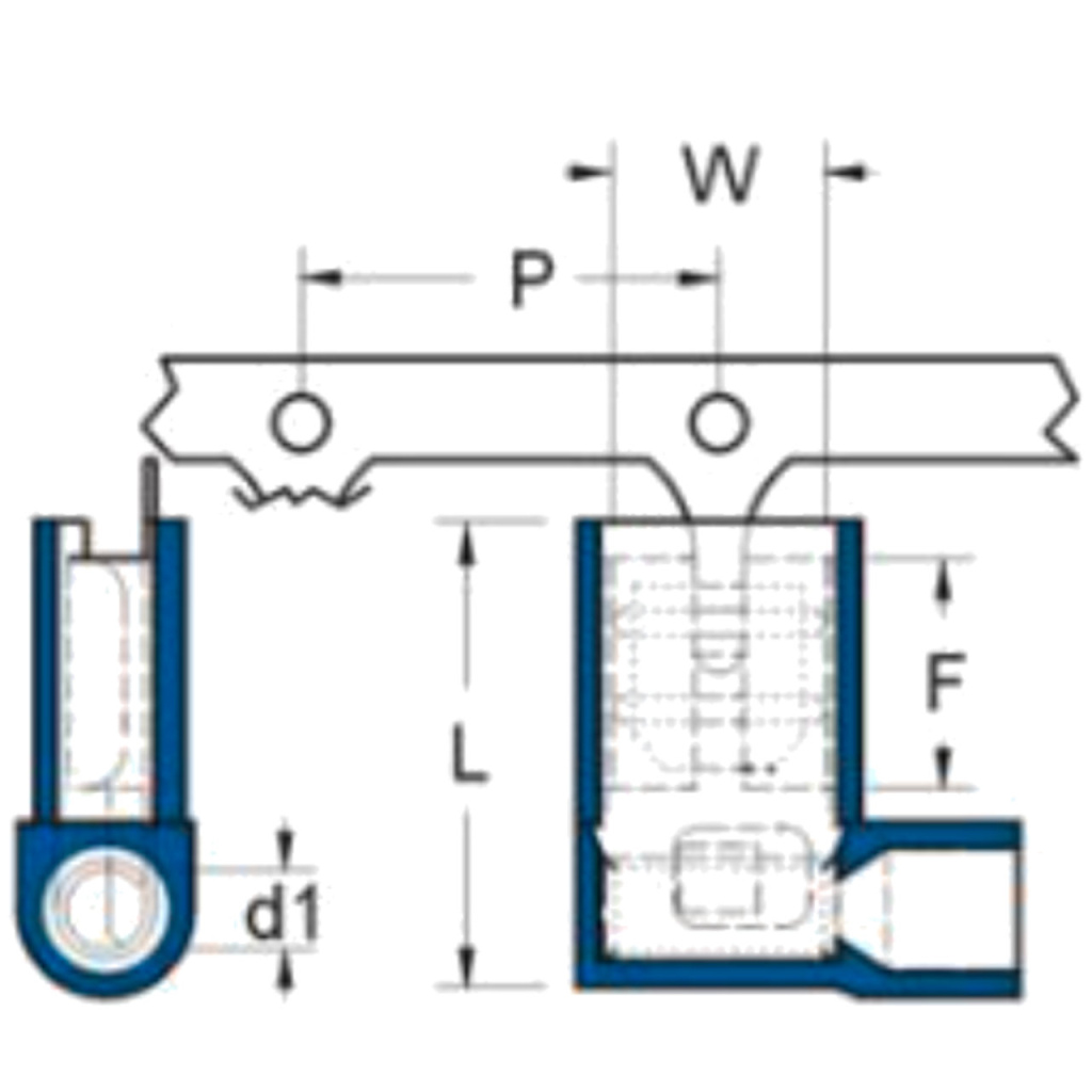 BBAtechniek - Vlakstekerhuls 6.3x0.8mm haaks blauw (100x)