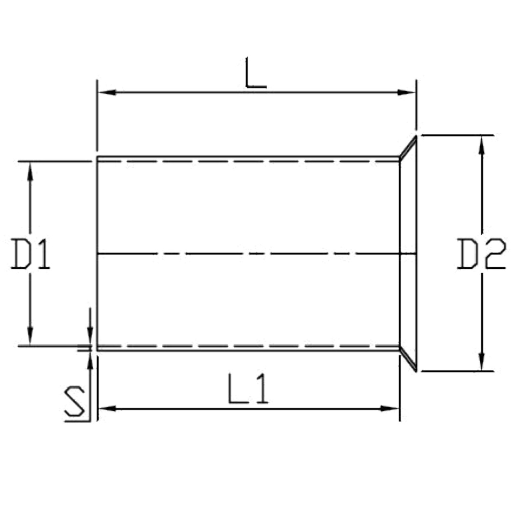 BBAtechniek - Adereindhuls ongeïsoleerd 0.5mm² (100x)