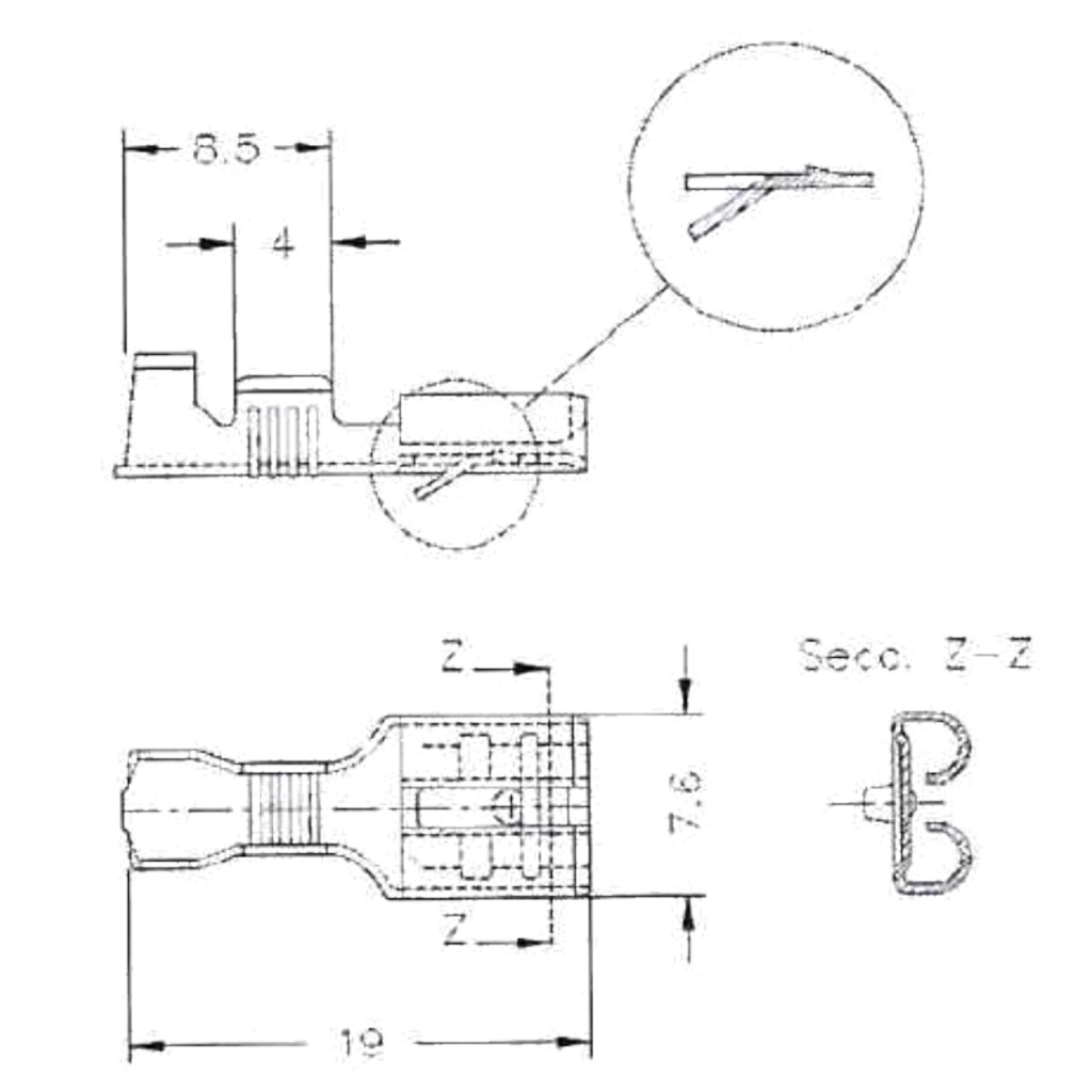 BBAtechniek - Vlakstekerhuls messing 6.3, 0.5 -1.5mm² (100x)