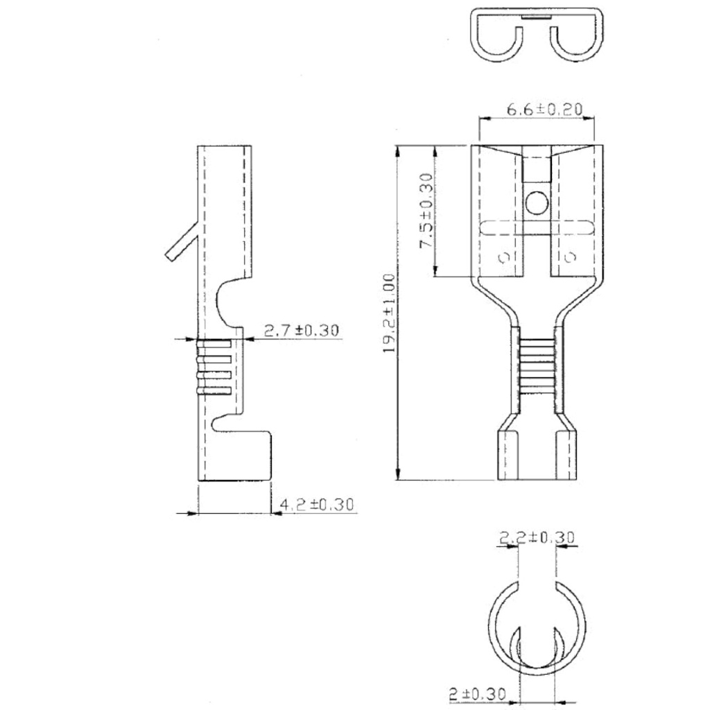BBAtechniek - Vlakstekerhuls vertind 6.3, 0.5 -1.5mm² (100x)