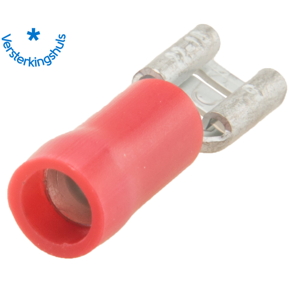BBAtechniek - Vlakstekerhuls 4.8x0.5mm* rood (100x)
