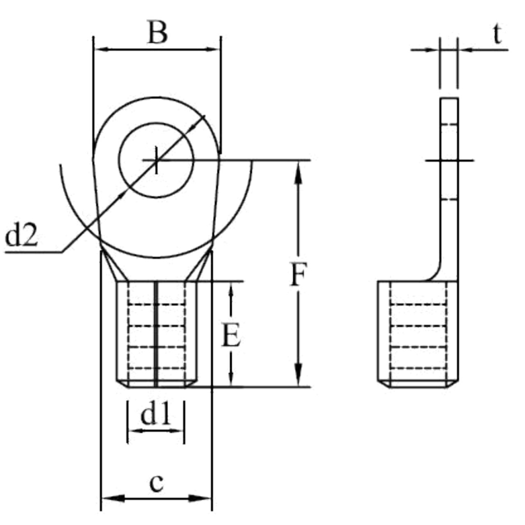 BBAtechniek - 10mm2 M6 open kabeloog (25x)