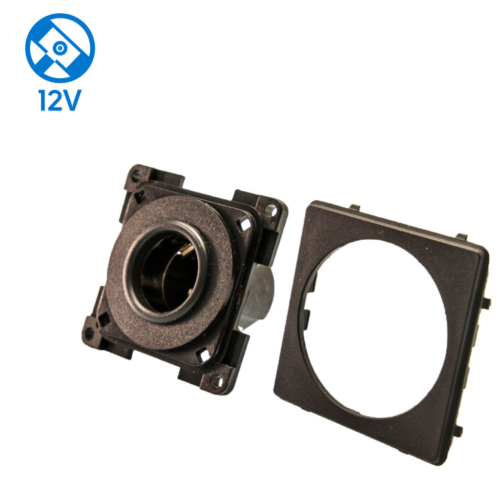 BBAtechniek - 12V 120W contactdoos lei-grijs S20.000 (1x)