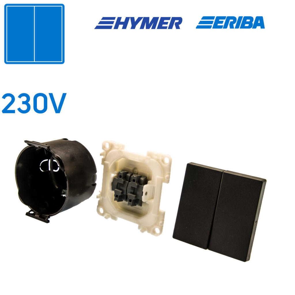 BBAtechniek - Wip-serieschakelaar 230V lei-grijs S20.000 (1x)