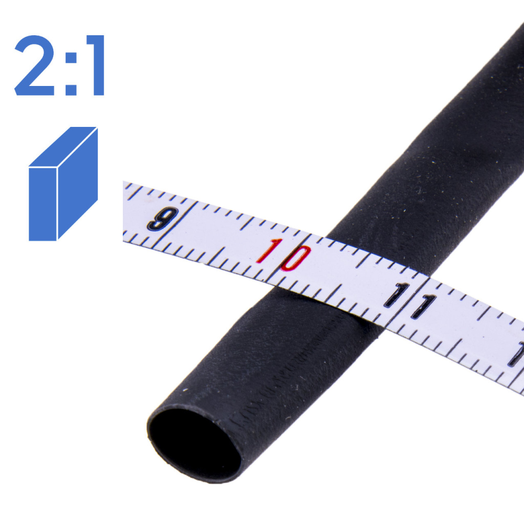 BBAtechniek - Krimpkous 6.4-3.2mm zwart 2:1 (12m box)