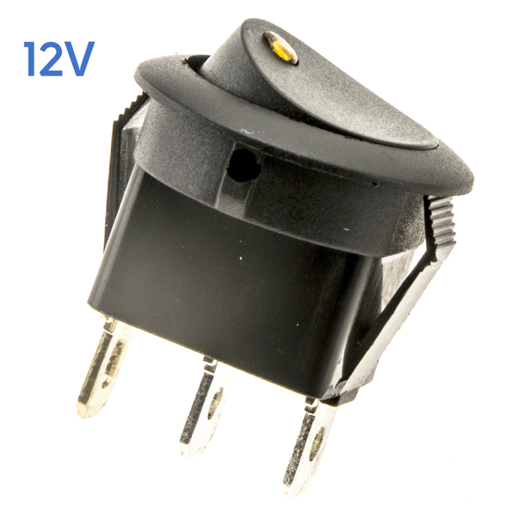 BBAtechniek - 12V 16A 3-polig On-Off schakelaar oranje LED (10x)