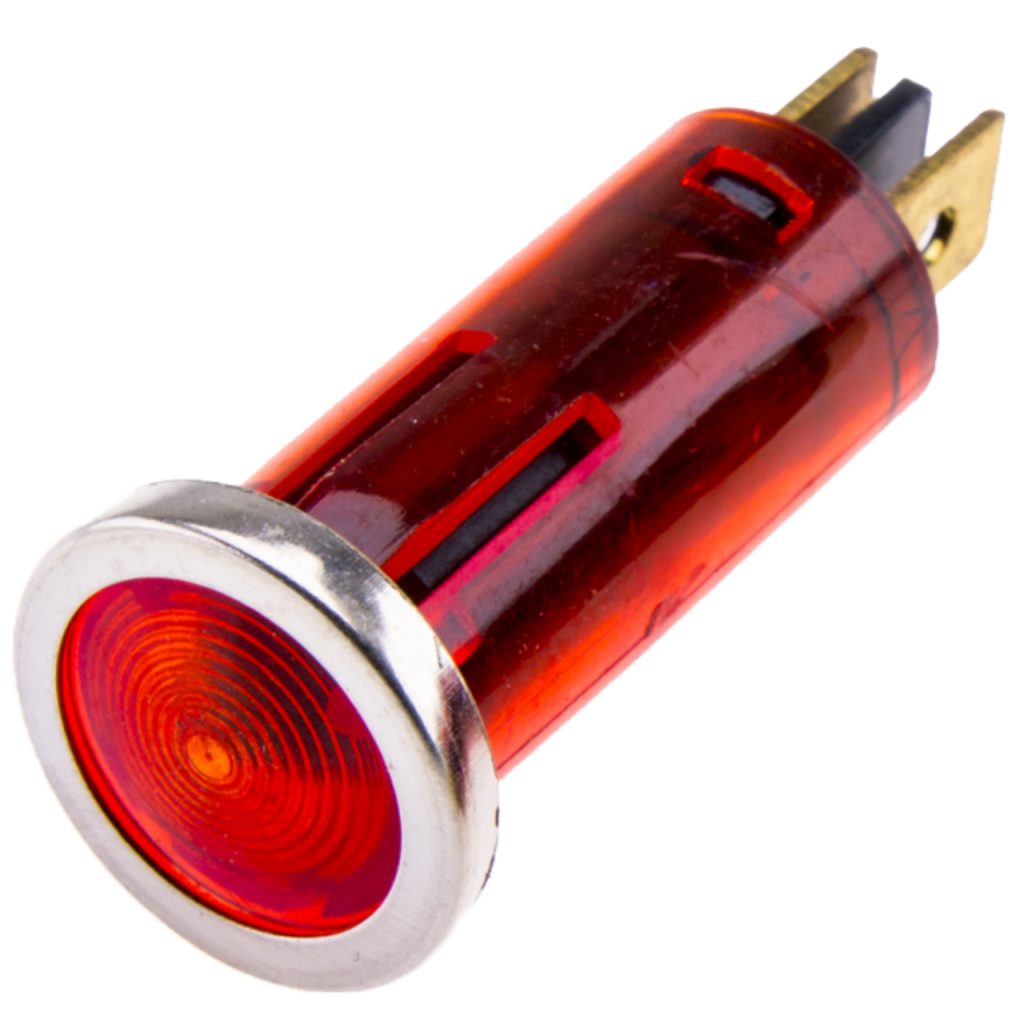 BBAtechniek - Waarschuwingslampje rood/chroom 12V Ø 12.0mm (10x)