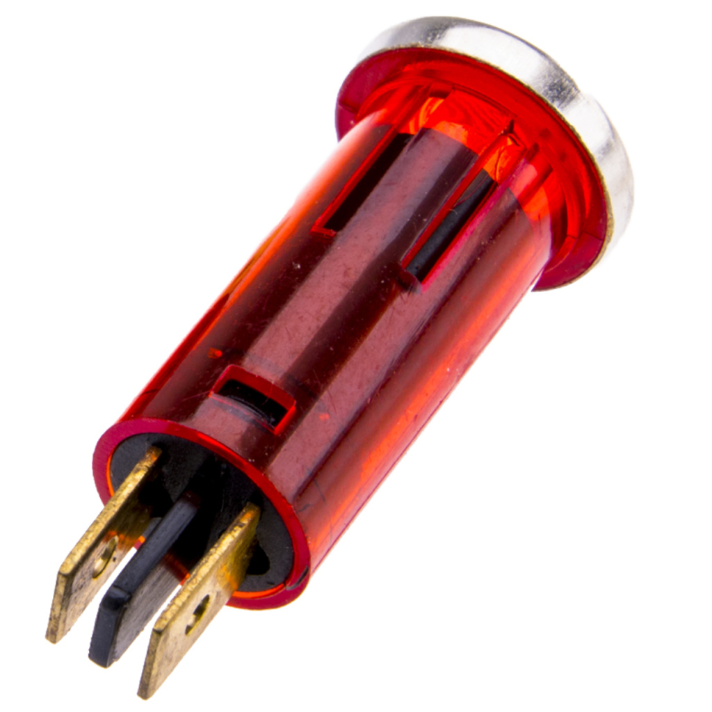 BBAtechniek - Waarschuwingslampje rood/chroom 12V Ø 12.0mm (10x)