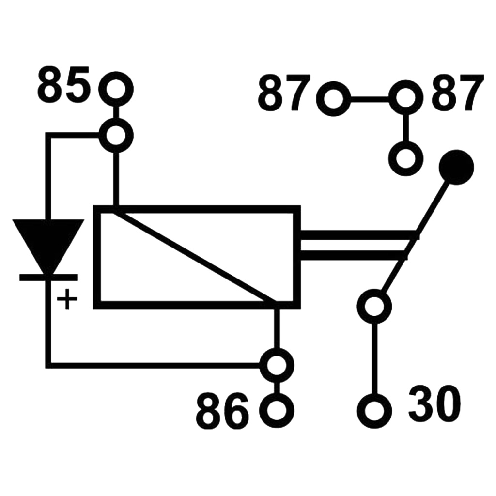 BBAtechniek - 12V 40A 5-polig mini relais met diode (1x)