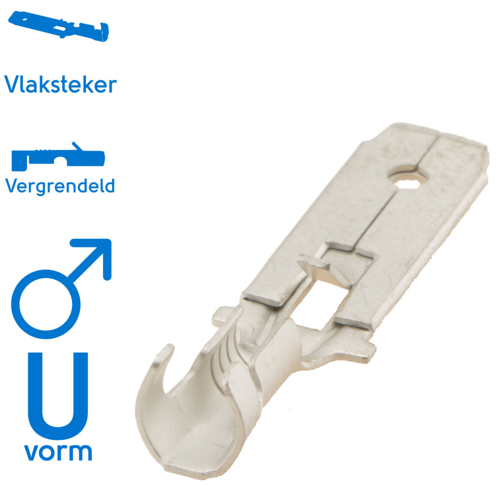 BBAtechniek - Vlaksteker vertind 6.3 1.5-2.5mm² (100x)