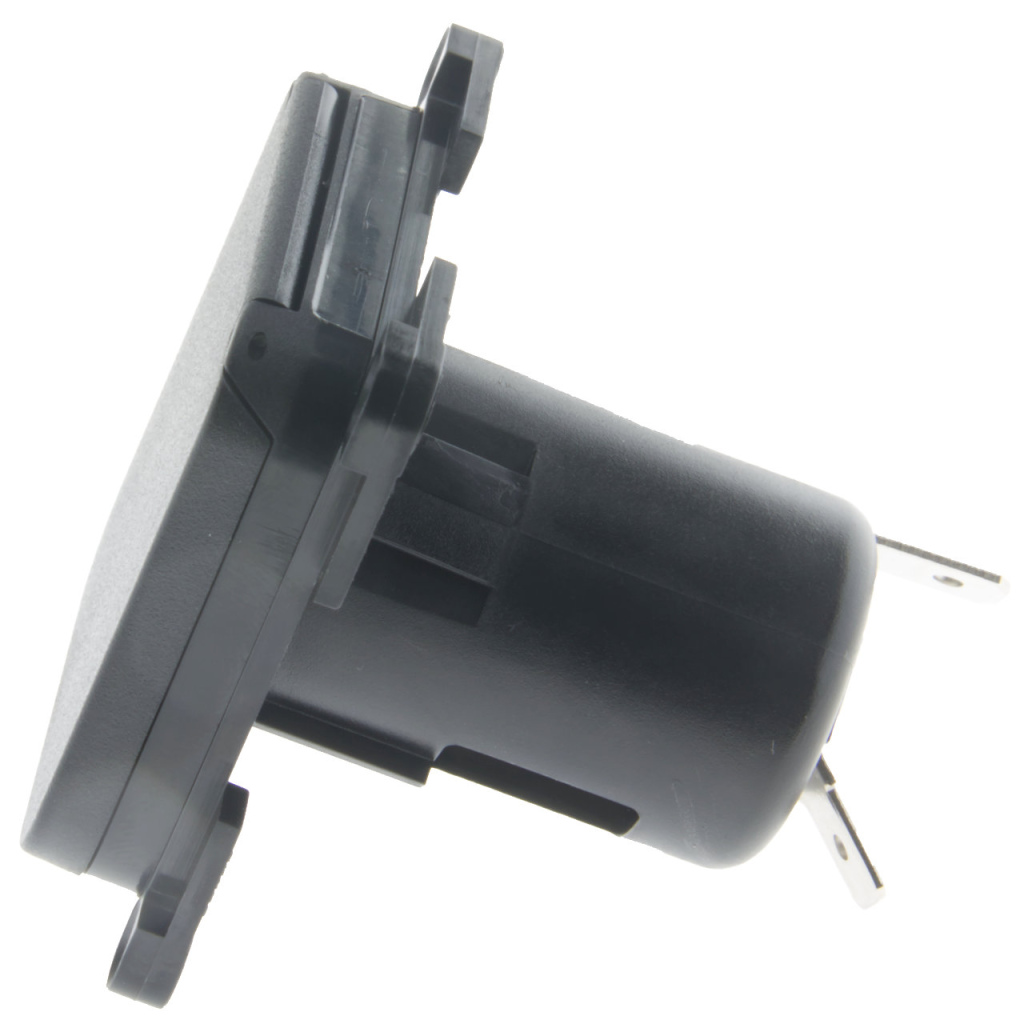 BBAtechniek - S 30.000 12V 10A contactdoos zwart + klepje (1x) 