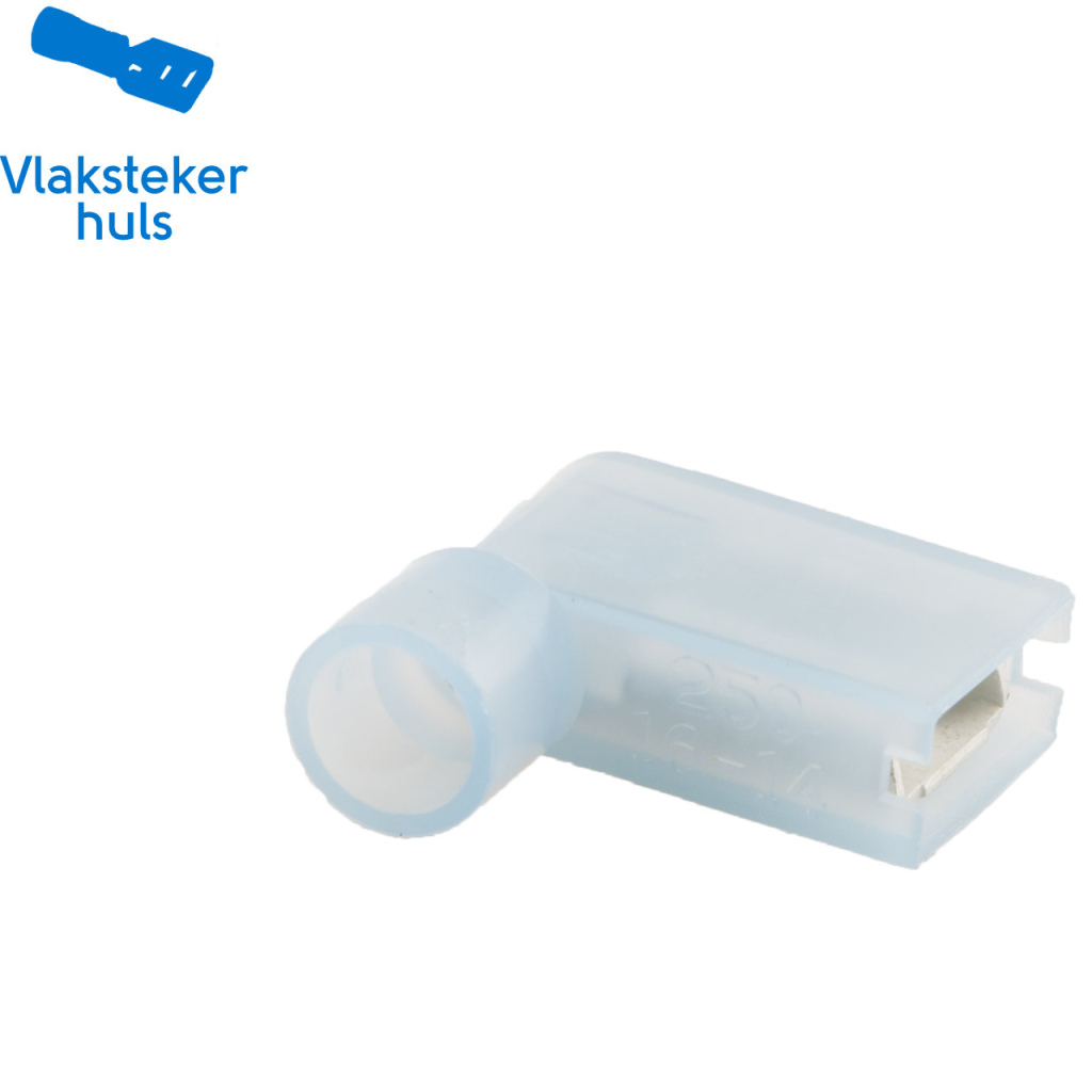 BBAtechniek - Vlakstekerhuls 6.3x0.8mm haaks blauw (100x)