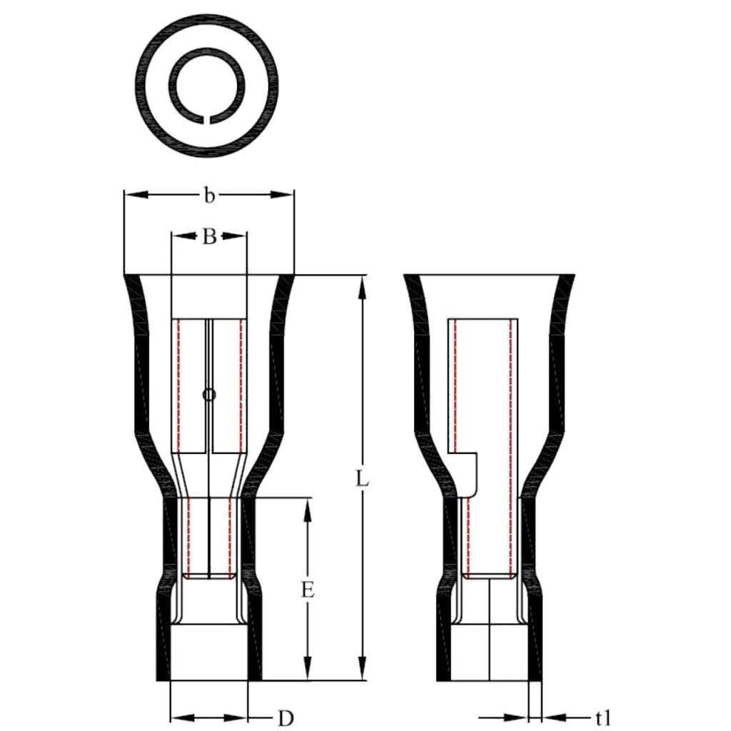 BBAtechniek - Rondsteker + rondstekerhuls Ø4mm* rood (2x5)