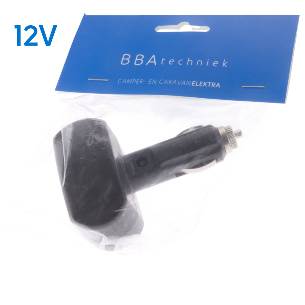 BBAtechniek - 12V Twin adapter sigarettenaanst. contactdoos (1x)