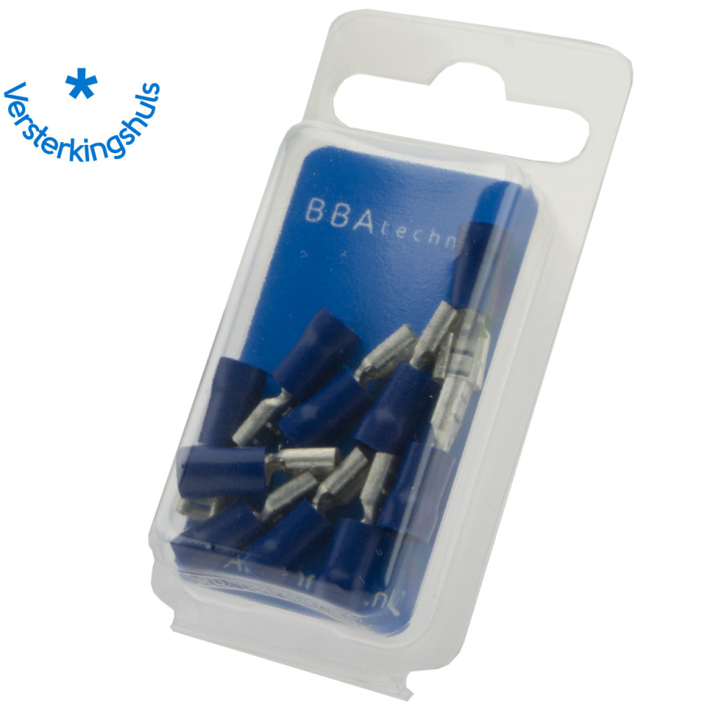 BBAtechniek - Vlakstekerhuls 4.8x0.5mm* blauw (10x)