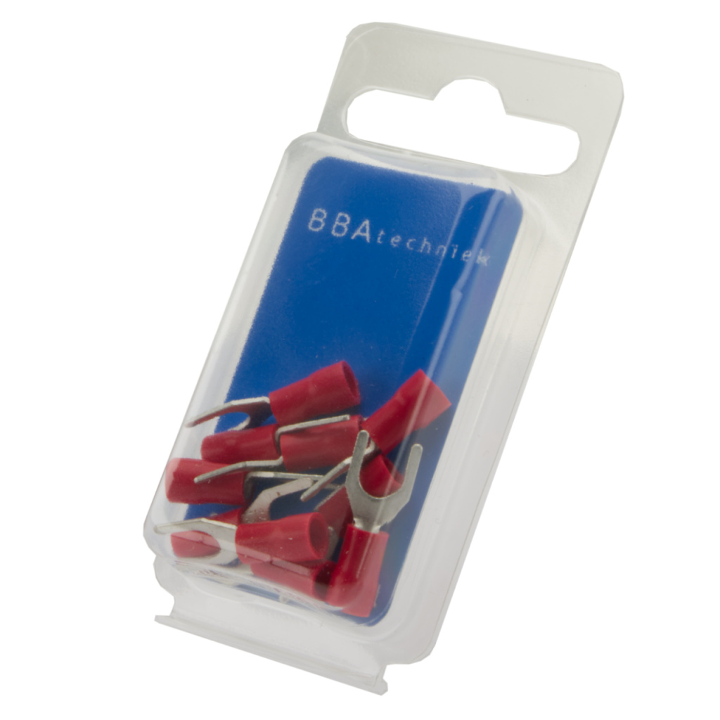 BBAtechniek - Kabelschoen vork Ø5.3mm rood (10x)