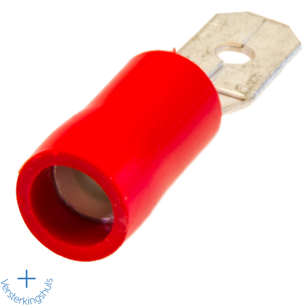 BBAtechniek - Vlaksteker 4.8mm* rood (10x)