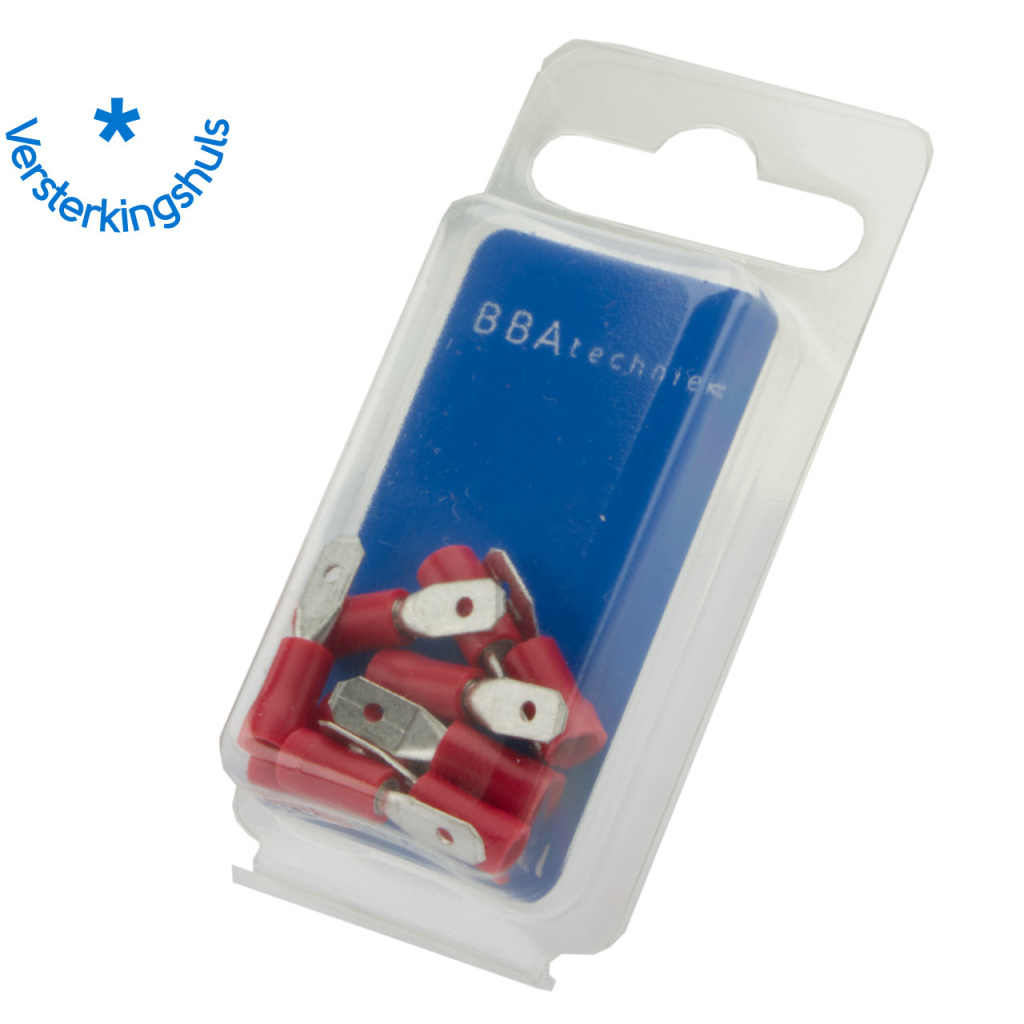 BBAtechniek - Vlaksteker 4.8mm* rood (10x)