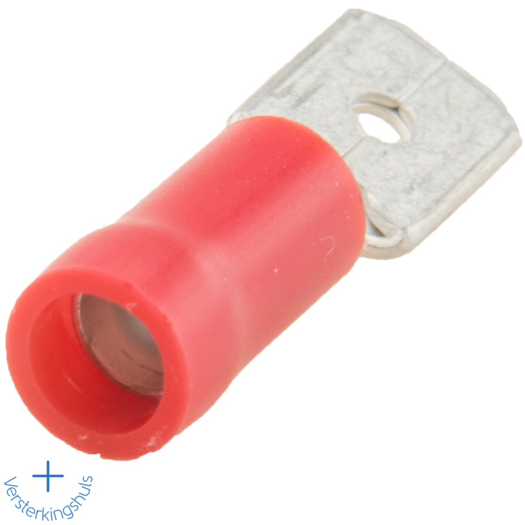 BBAtechniek - Vlaksteker 6.3mm* rood (10x)